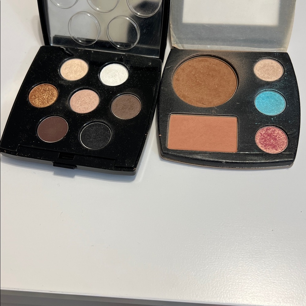 Lancome Eyeshadow Palette with Gold, White, and Blue Shades
